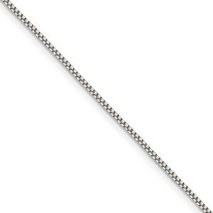 1.25mm Sterling Silver Solid Round Box Chain Necklace, 20 Inch
